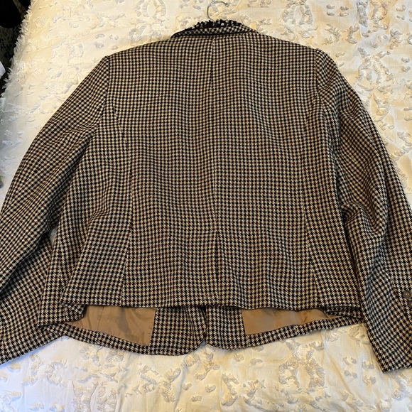 Cream/Brown Houndstooth Lane Bryant Blazer 20 - Picture 2 of 2